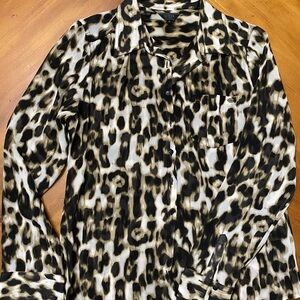 Guess Leopard Print Button-Up Shirt